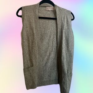 Vintage Gray 100% Cashmere Sweater Vest Size 34